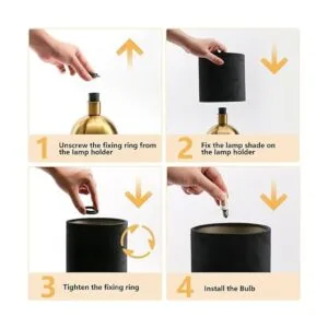 Lámpara de noche pequeña lámpara de mediados de siglo con_4