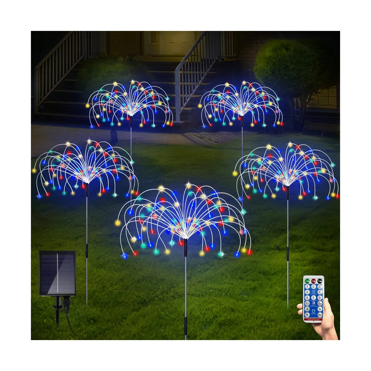 Luces solares de jardín luces de fuegos artificiales al_1