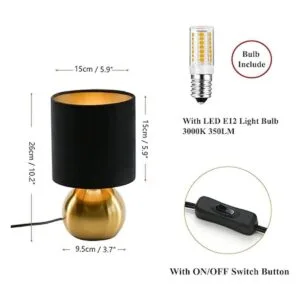 Lámpara de noche pequeña lámpara de mediados de siglo con_2