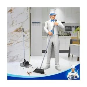 MR.SIGA Broom and Dustpan Set with Long Handle Upright_2
