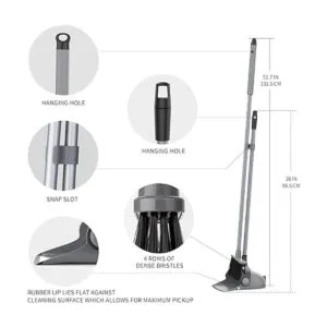 MR.SIGA Broom and Dustpan Set with Long Handle Upright_7