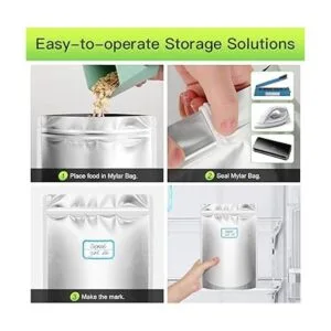 100 bolsas de Mylar con absorbentes de oxígeno de 400 cc_3