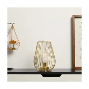 TRIROCKS Metal Battery Operated Lamp 8 Tall Cage Shape_2