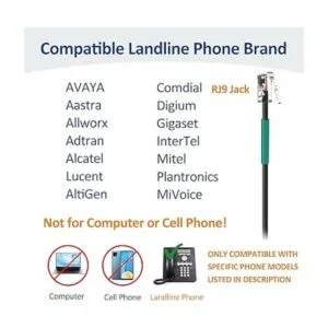 Wantek Auriculares de teléfono con cable mono con_3