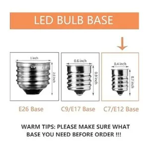 Bombilla LED alternativa C7 luz nocturna E12 lámpara_7
