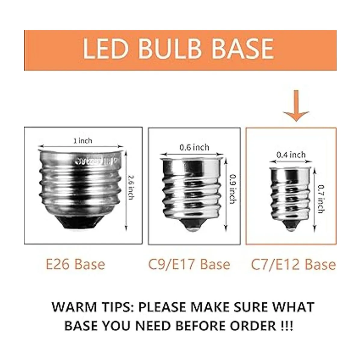 Bombilla LED alternativa C7 luz nocturna E12 lámpara_7