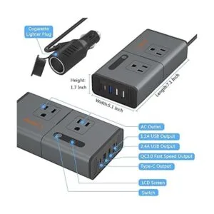 BMK Inversor de corriente para automóvil de 200 W_2