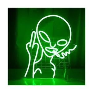 Green Alien Neon Signs Funny LED Light Sign Alien Invasion_1