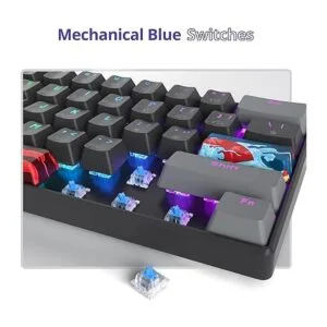 Owpkeenthy Teclado mecánico para juegos con cable 60 con_4