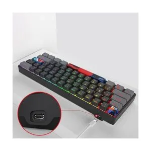 Owpkeenthy Teclado mecánico para juegos con cable 60 con_5