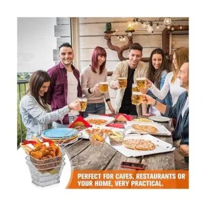 12 piezas de mini cesta cuadrada de acero para freír con_5