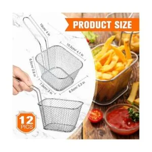 12 piezas de mini cesta cuadrada de acero para freír con_2