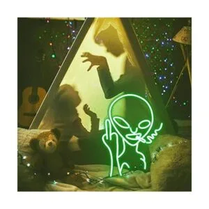 Green Alien Neon Signs Funny LED Light Sign Alien Invasion_5
