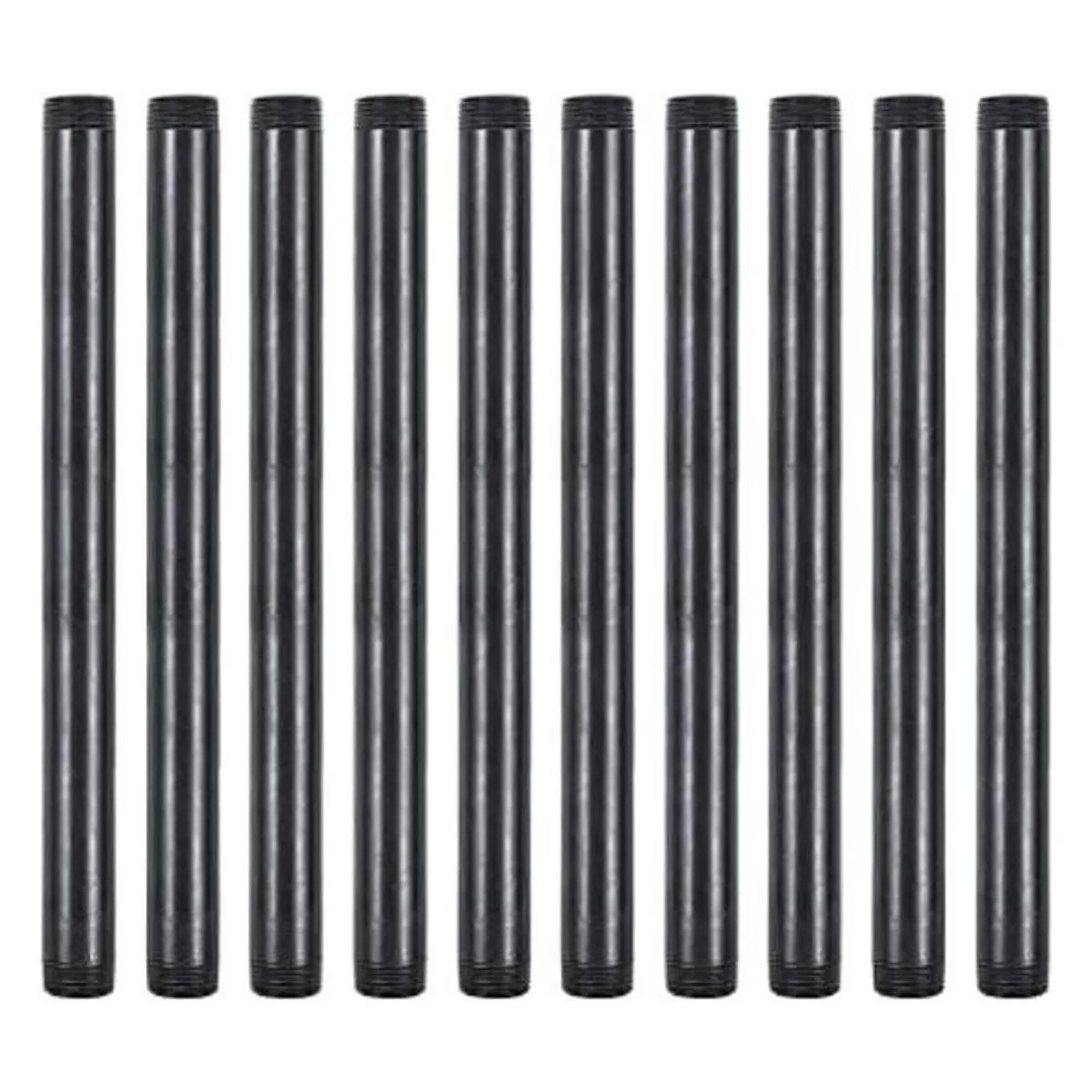 Niubid Paquete de 10 pezones de acero maleable negro de_1