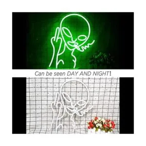Green Alien Neon Signs Funny LED Light Sign Alien Invasion_6