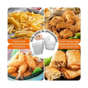 12 piezas de mini cesta cuadrada de acero para freír con_4