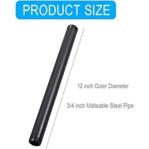 Niubid Paquete de 10 pezones de acero maleable negro de_2