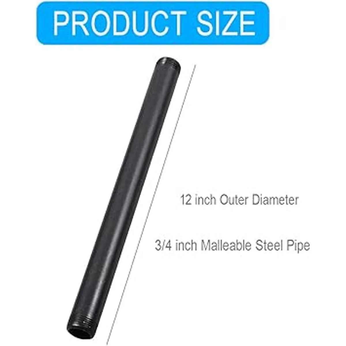 Niubid Paquete de 10 pezones de acero maleable negro de_2