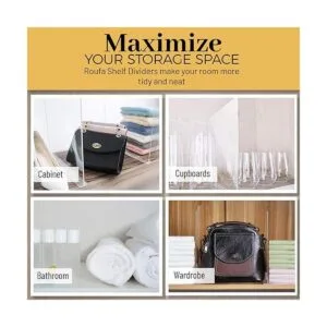ROUFA 4 divisores de estantes de acrílico transparente_6