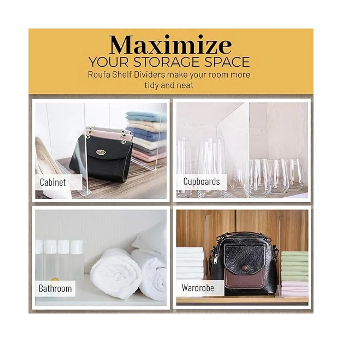 ROUFA 4 divisores de estantes de acrílico transparente_6