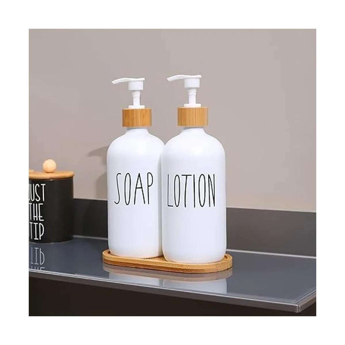 MOMEEMO Juego de dispensador de jabón blanco juego de_3