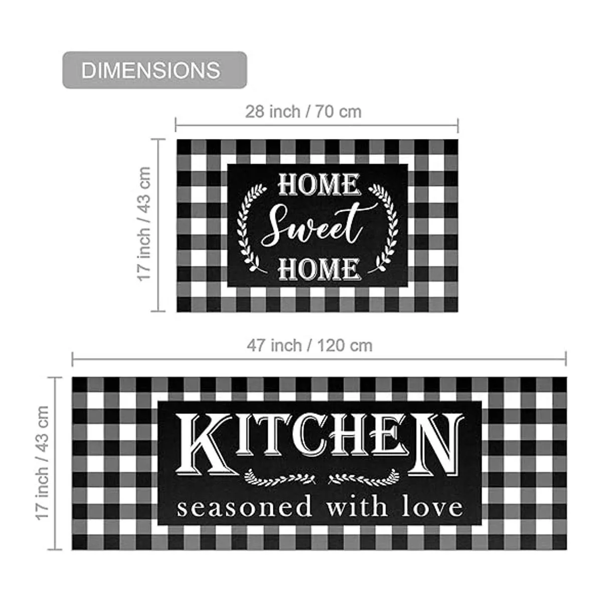 Buffalo Juego de 2 alfombras de cocina gruesas_2