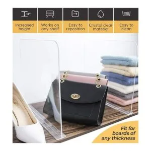 ROUFA 4 divisores de estantes de acrílico transparente_5