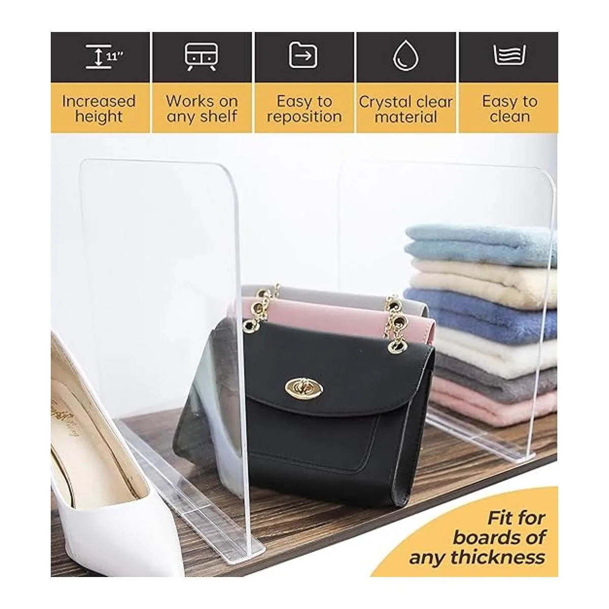 ROUFA 4 divisores de estantes de acrílico transparente_5