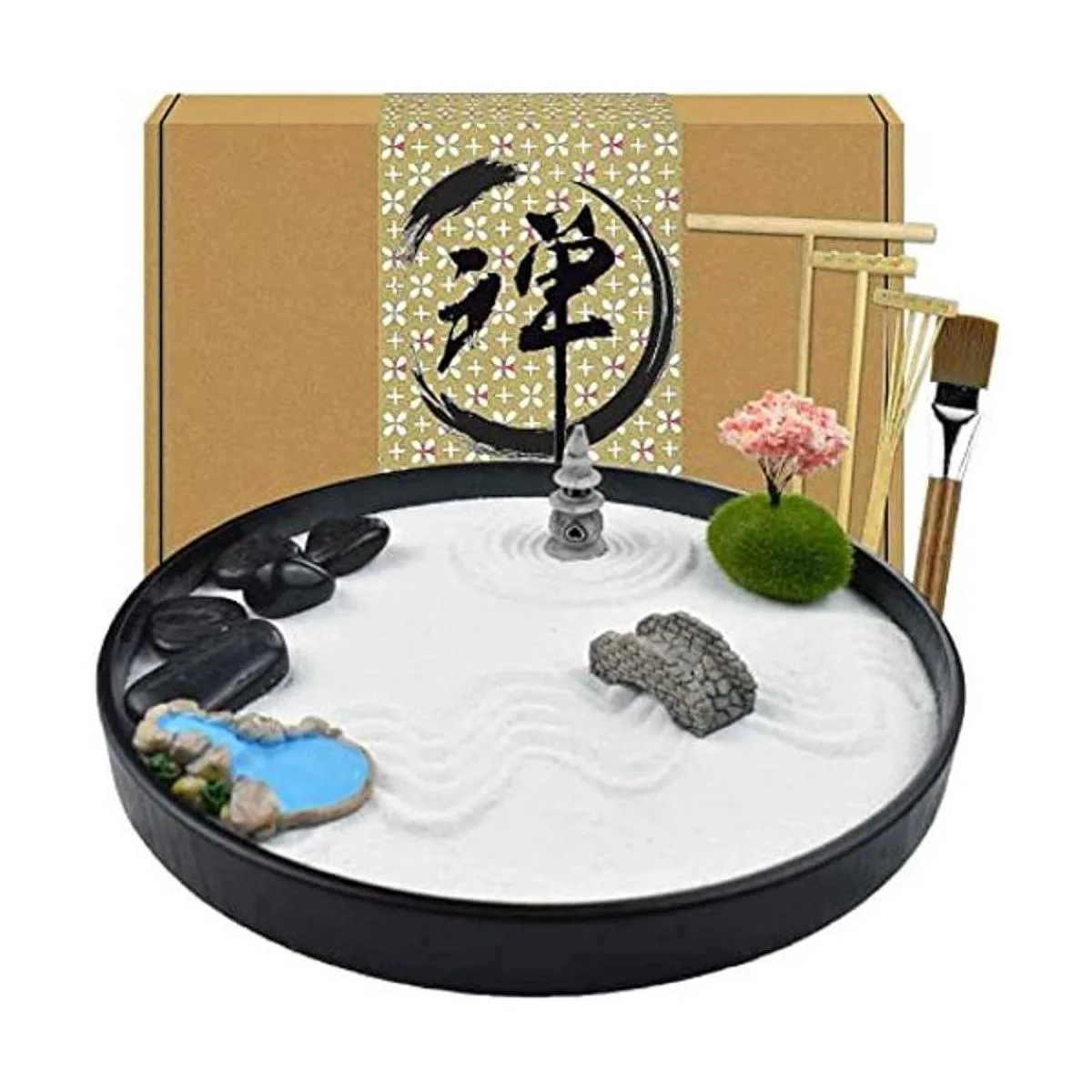 Artcome Jardín de arena zen japonés para escritorio con_1