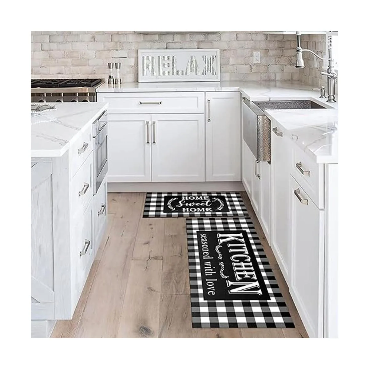 Buffalo Juego de 2 alfombras de cocina gruesas_4