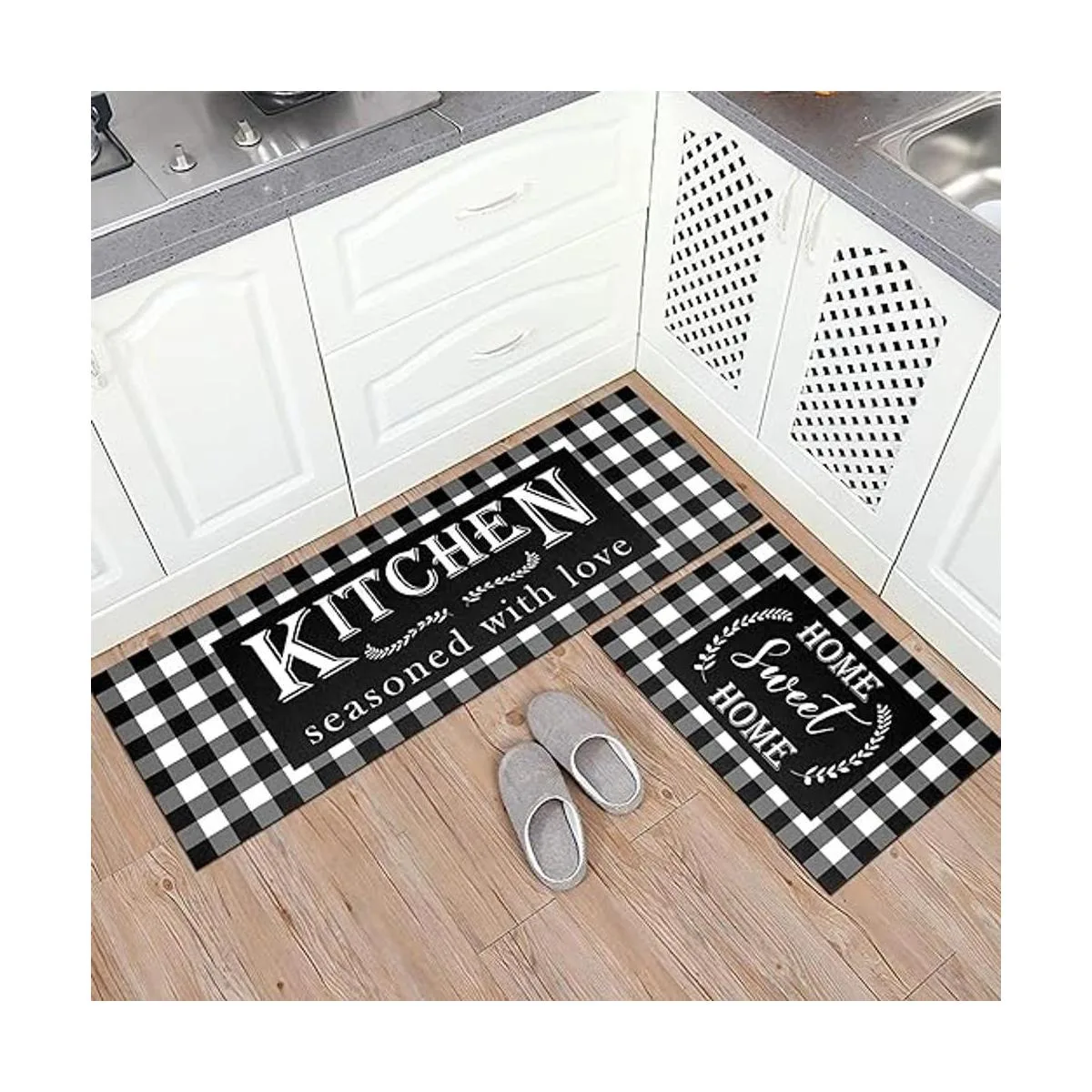 Buffalo Juego de 2 alfombras de cocina gruesas_3