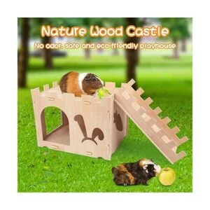 BWOGUE Extra Large Wooden Rabbit Castle Bunny House and_5