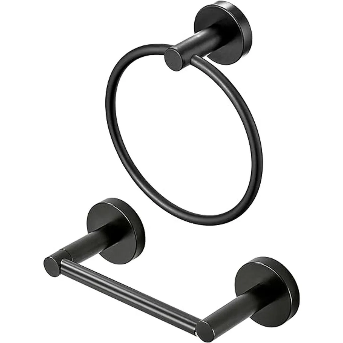 WEIKO Soporte de papel higiénico negro para toallas juego_6