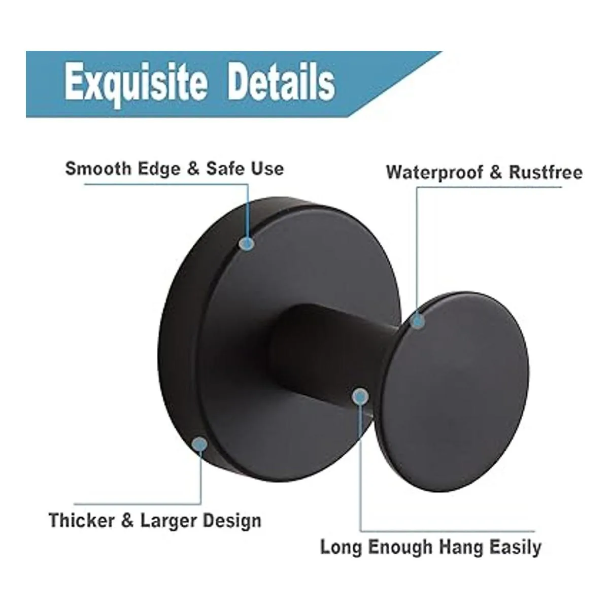 Orlif Ganchos para toallas de baño paquete de 4 ganchos_5