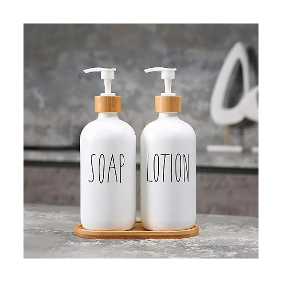 MOMEEMO Juego de dispensador de jabón blanco juego de_2