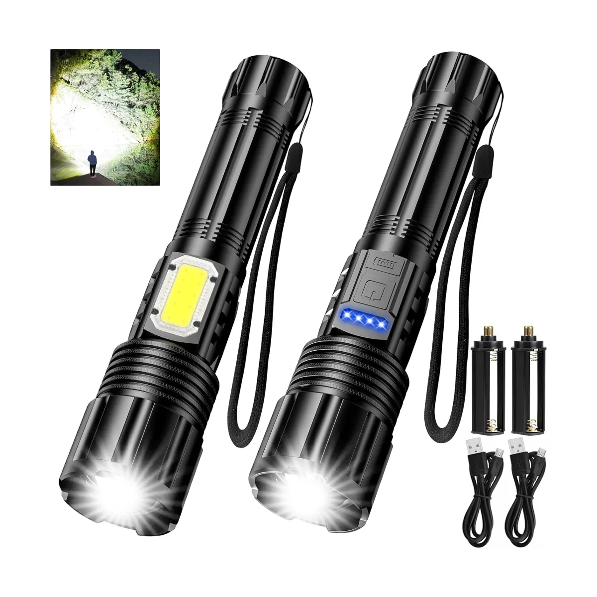 Faroles LED recargables de 8000 lúmenes altos linterna_1