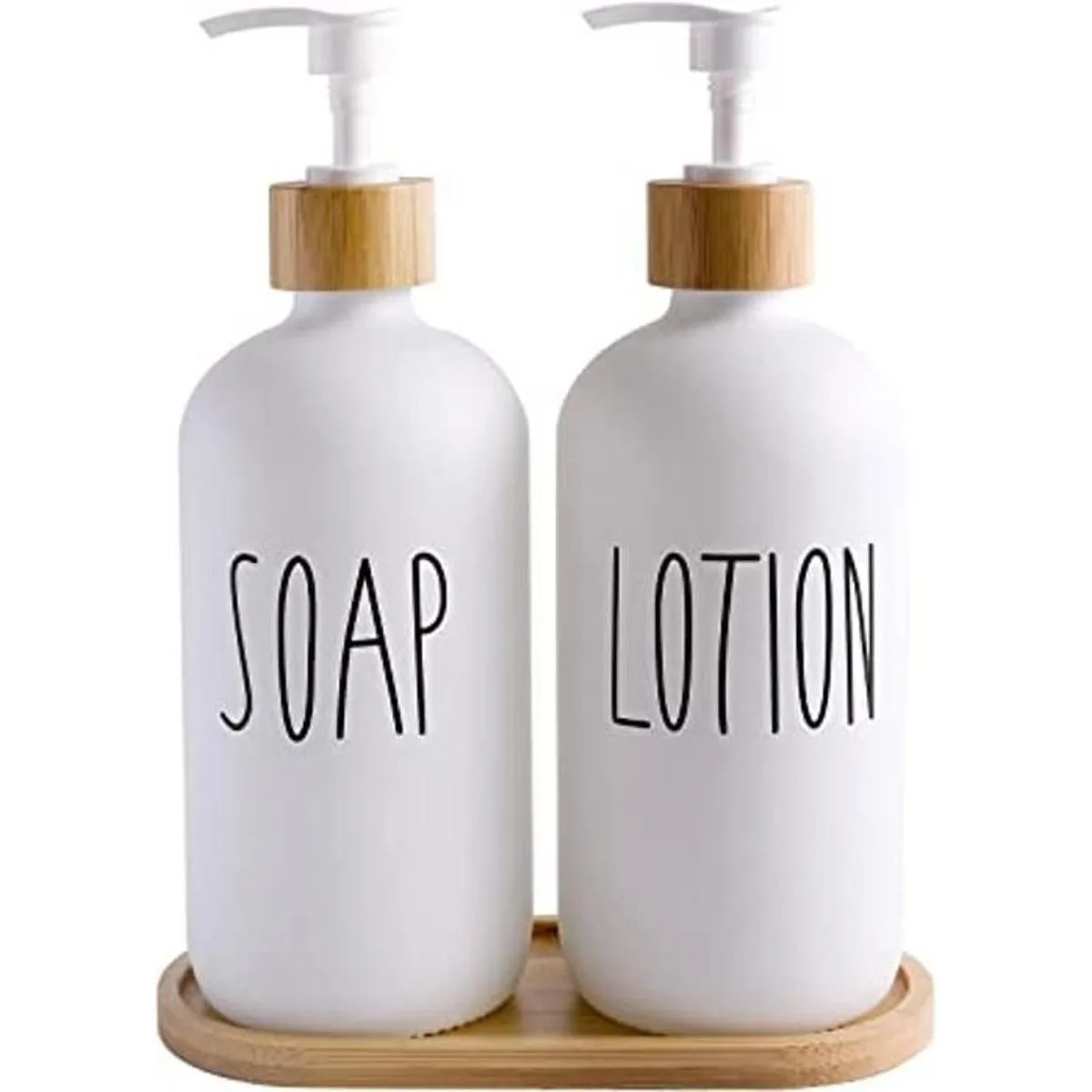 MOMEEMO Juego de dispensador de jabón blanco juego de_1