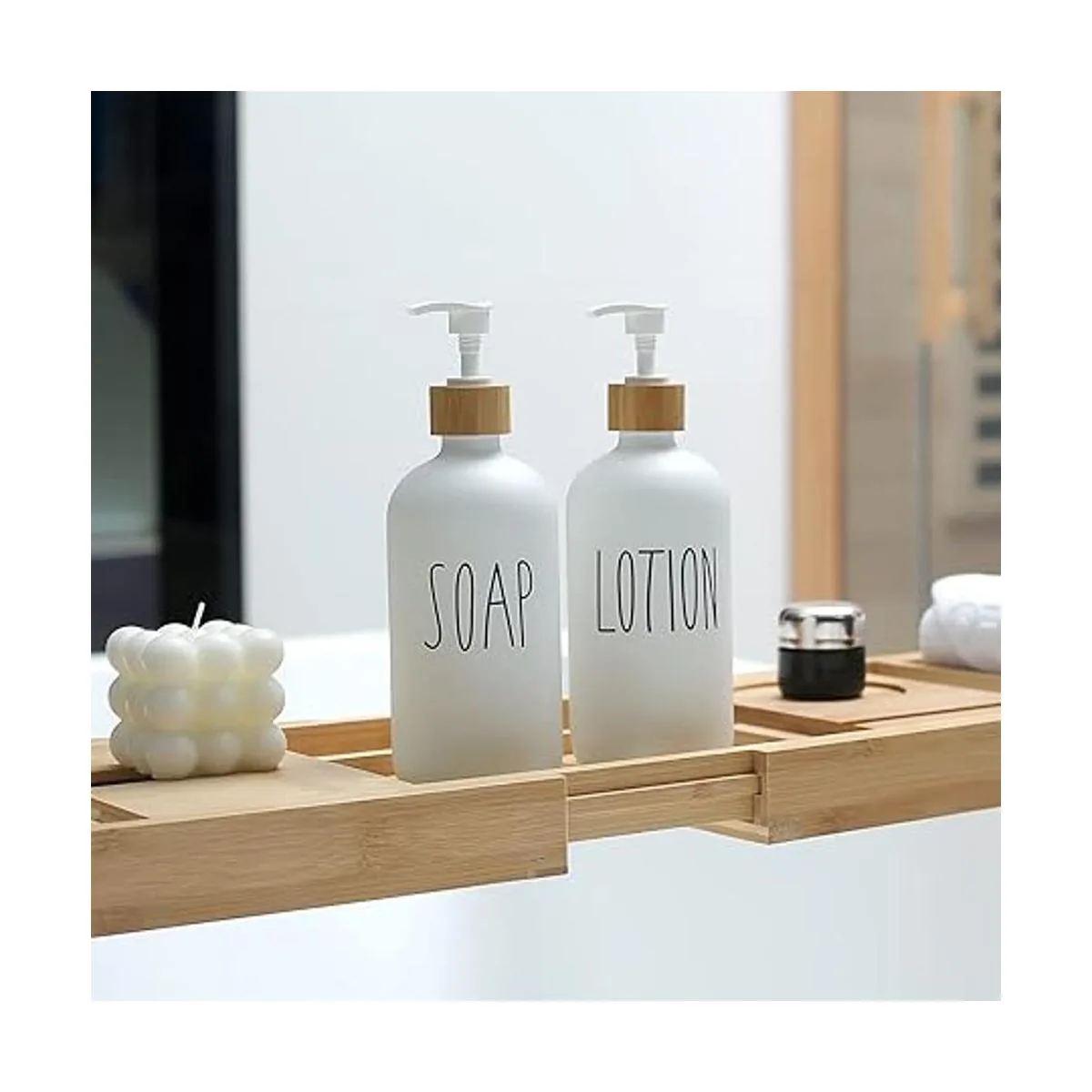 MOMEEMO Juego de dispensador de jabón blanco juego de_5