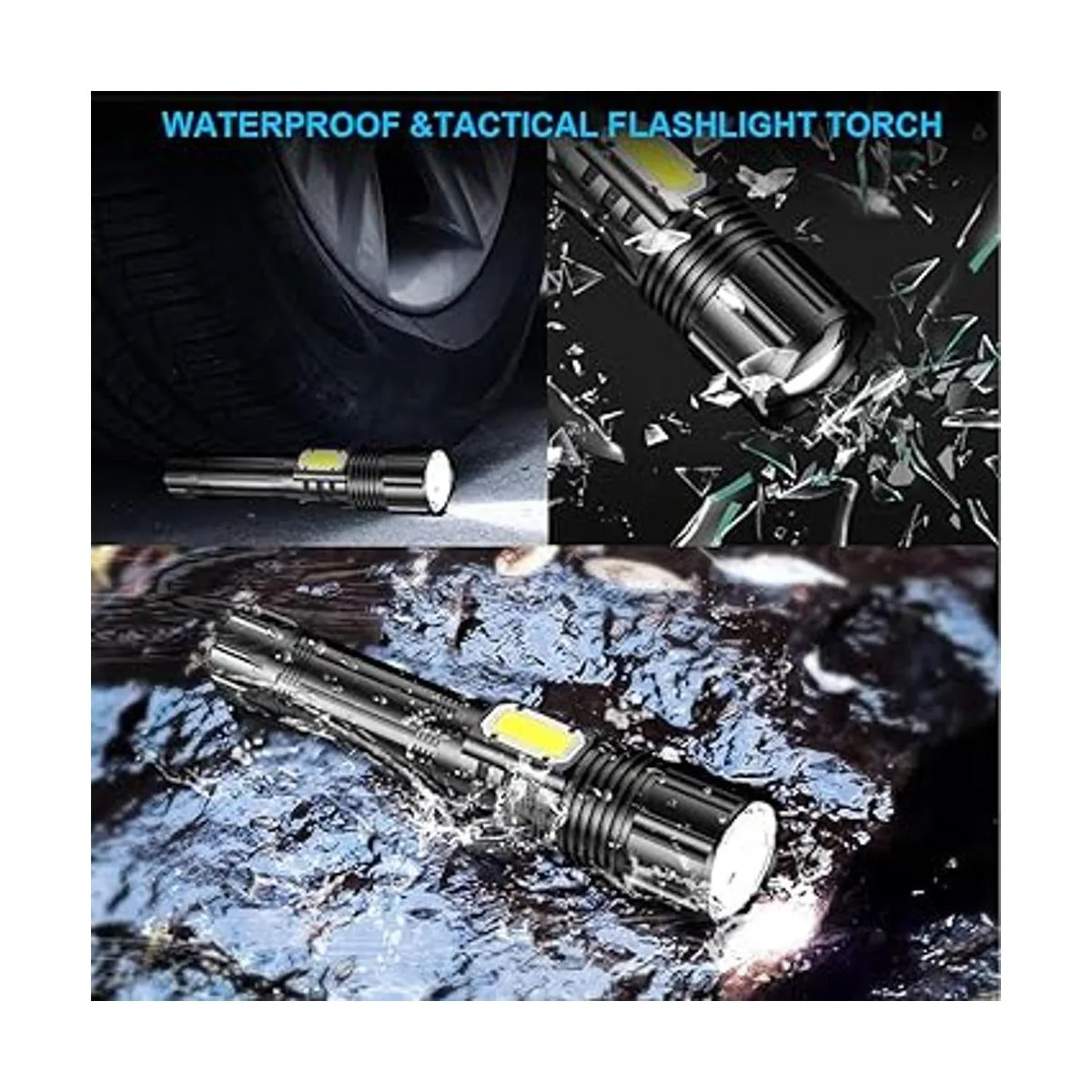 Faroles LED recargables de 8000 lúmenes altos linterna_5