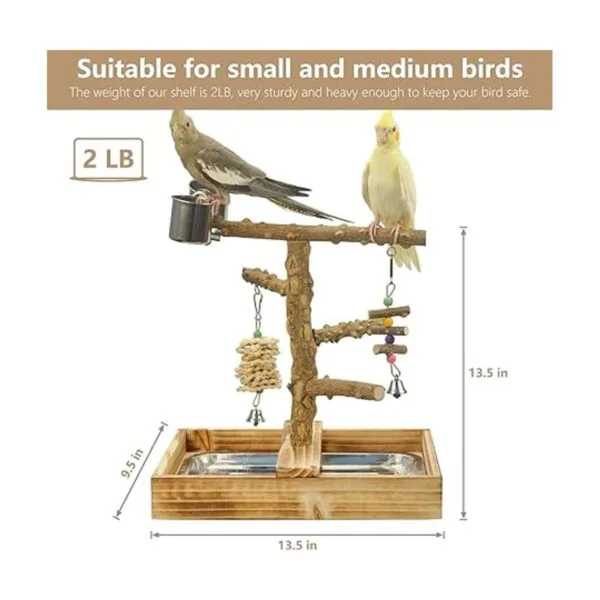 LIMIO Juguetes para pájaros de madera natural accesorios_3