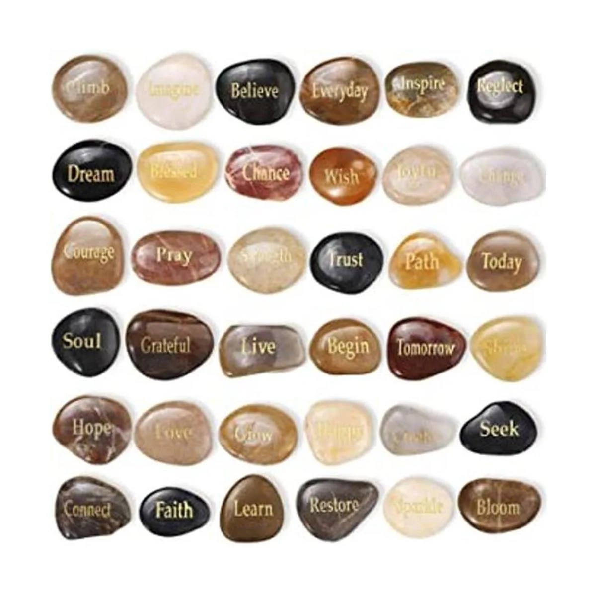 36 piezas de piedras inspiradoras de diferentes palabras_1