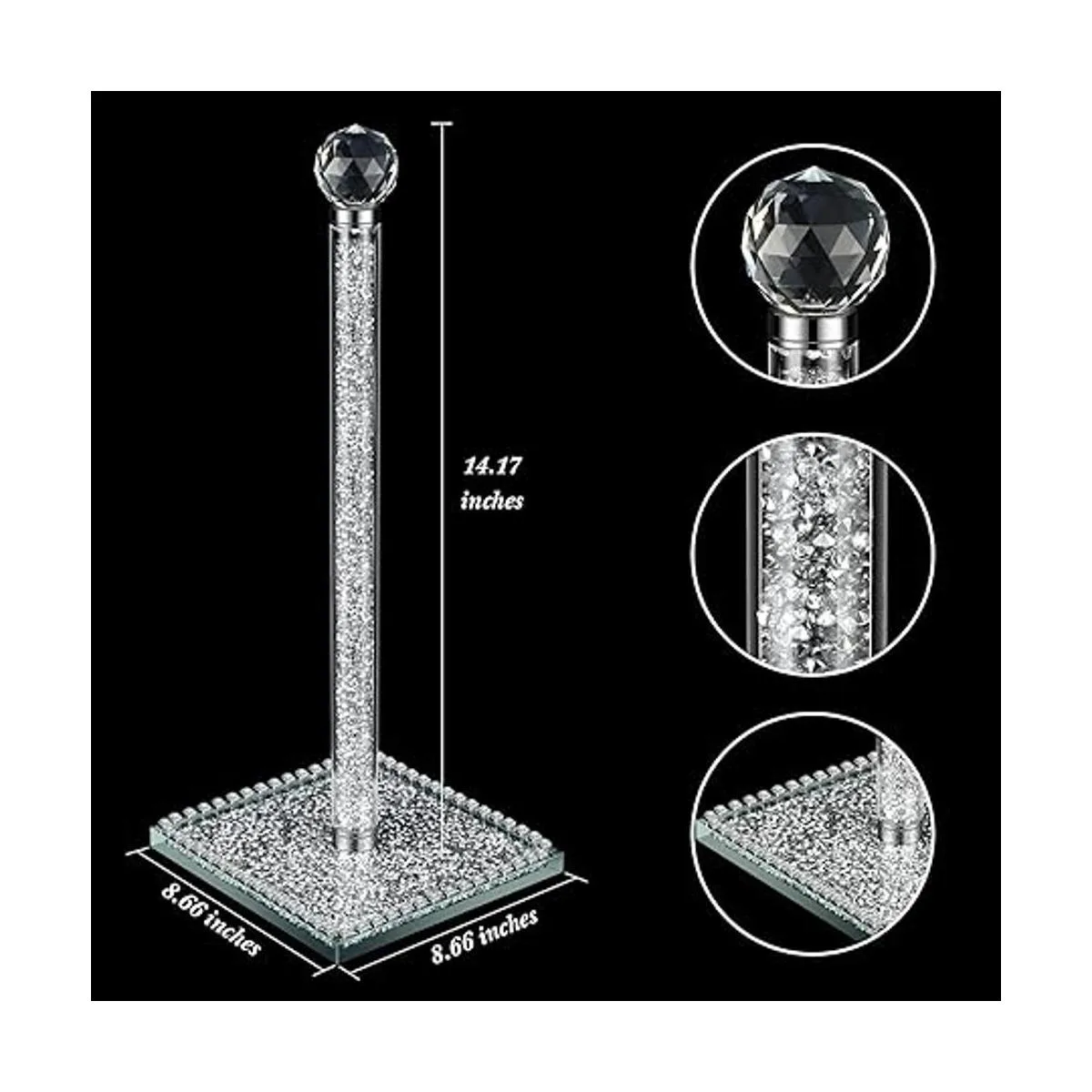 Soporte de papel plateado para toallas de papel de 13_3