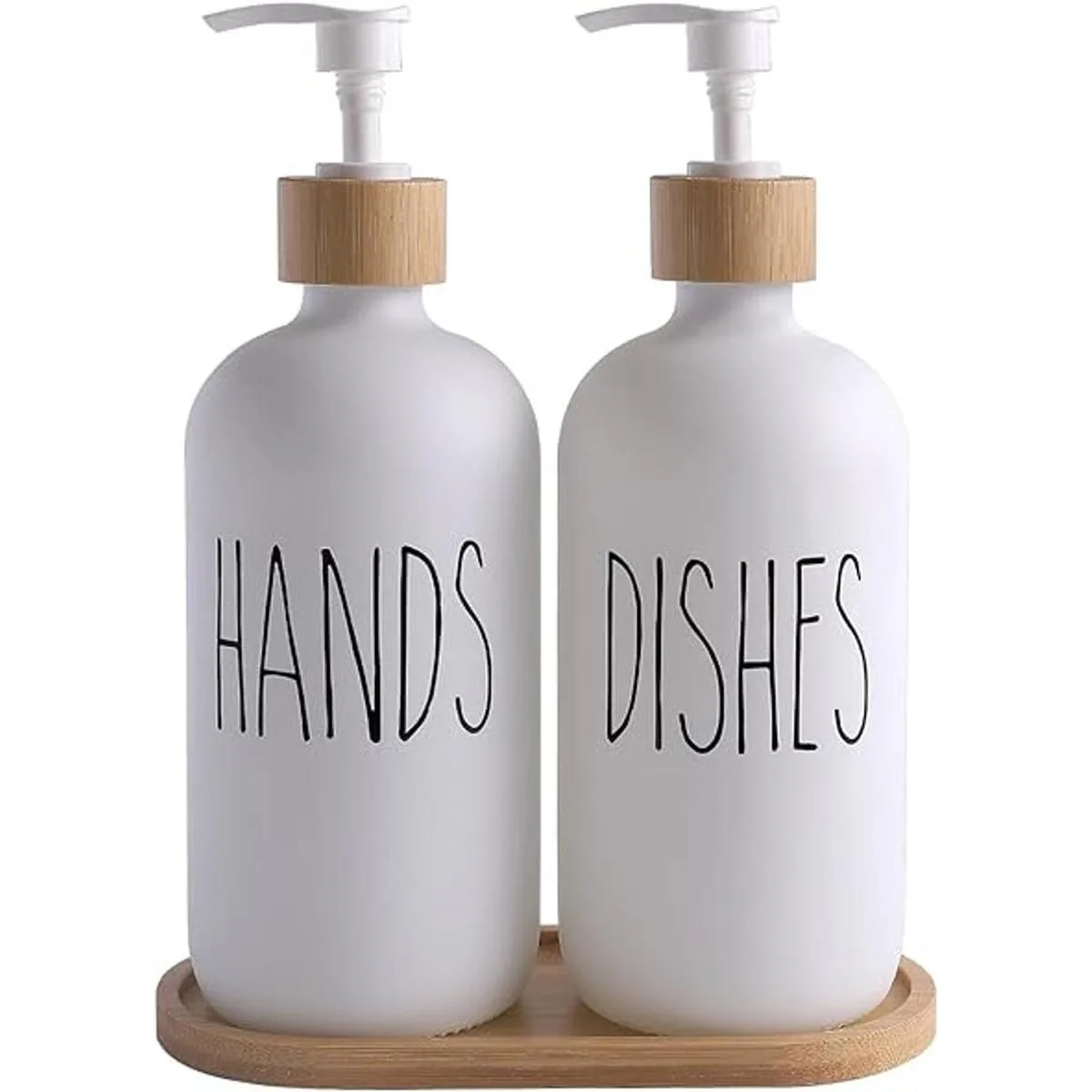 MOMEEMO Juego de dispensador de jabón blanco contiene_1