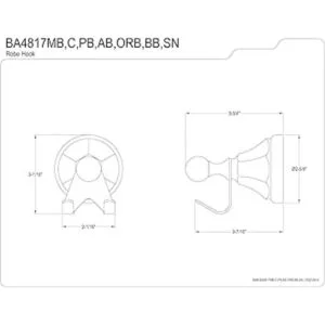 Kingston BA4817C Gancho metropolitano para bata cromo_3