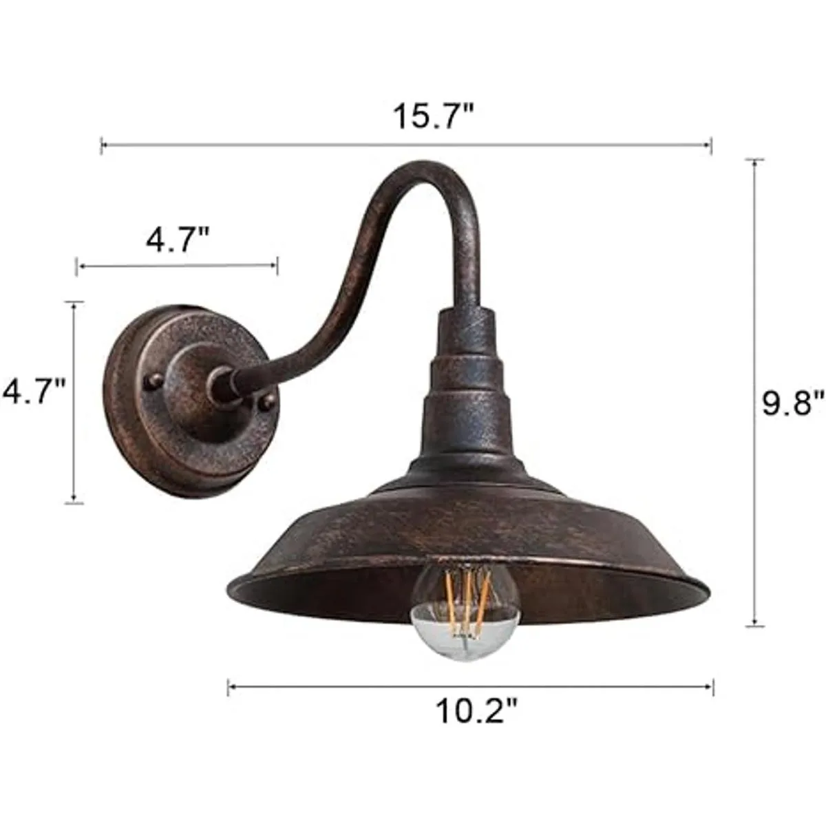 RIIGOOG Lámpara de pared para exteriores 9.8 pulgadas_7