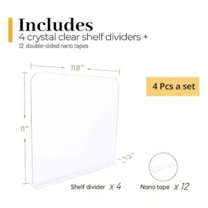 ROUFA 4 divisores de estantes de acrílico transparente_3
