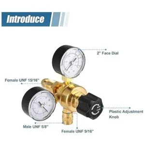 X AUTOHAUX Reguladores de CO2 de argón de doble calibre_4