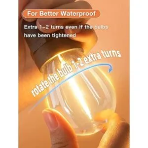 addlon Cadena de luces LED para exteriores de 24 pies con_2