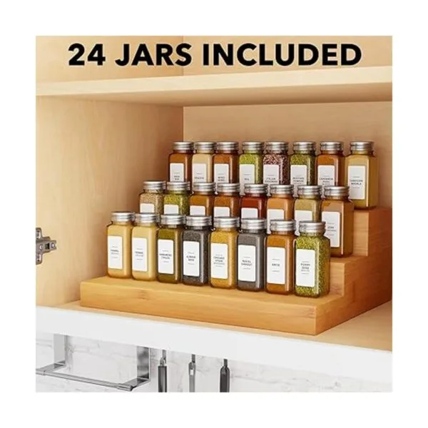 SpaceAid 24 frascos de especias con etiquetas botellas_2