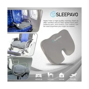 Sleepavo Cojín de asiento de espuma viscoelástica gris_3